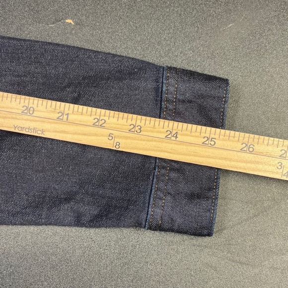 Duluth Trading Co Womens Dark Wash Stretch Denim Trucker Jacket Size Large 85819 - Picture 8 of 9